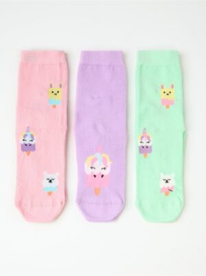3-pack socks with ice creams and antislip - 8539022-2654