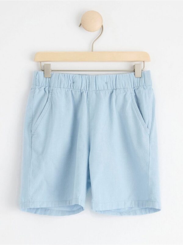 SVEN Straight regular waist linen blend shorts - 8540077-2197