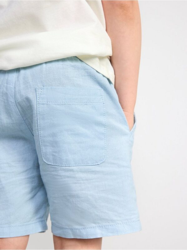 SVEN Straight regular waist linen blend shorts - 8540077-2197