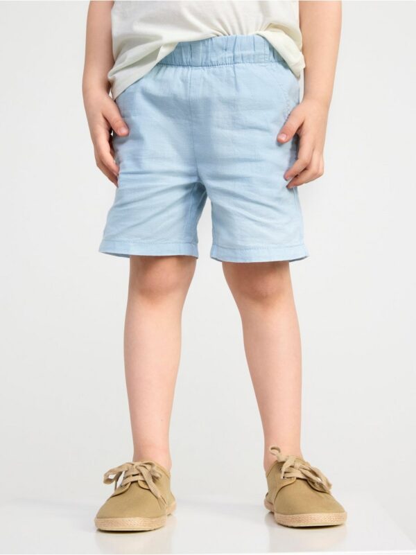 SVEN Straight regular waist linen blend shorts - 8540077-2197