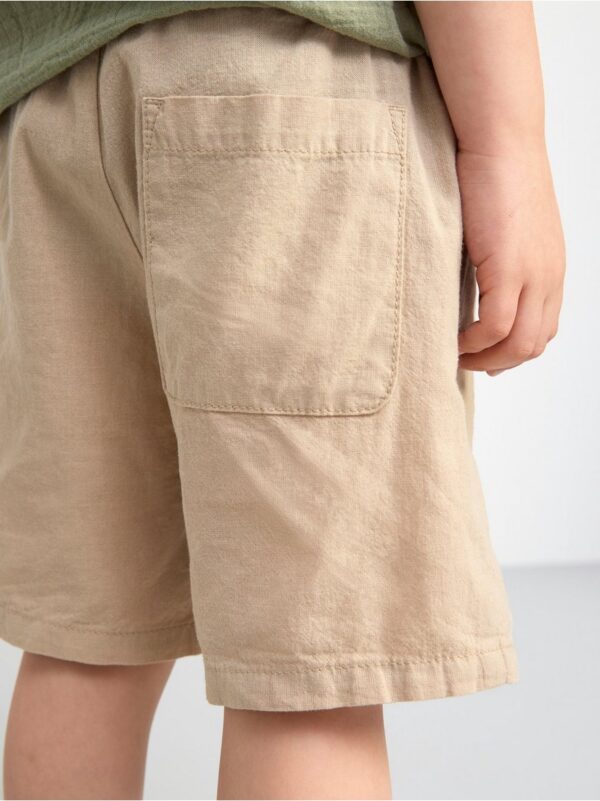 SVEN Straight regular waist linen blend shorts - 8540077-4939