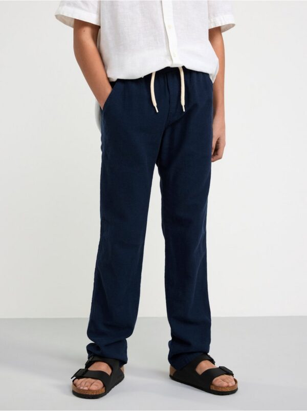 STAFFAN Straight regular waist trousers in linen blend - 8546198-2521