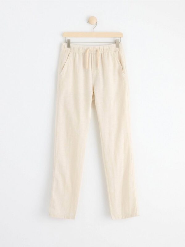 STAFFAN Straight regular waist trousers in linen blend - 8546198-9428