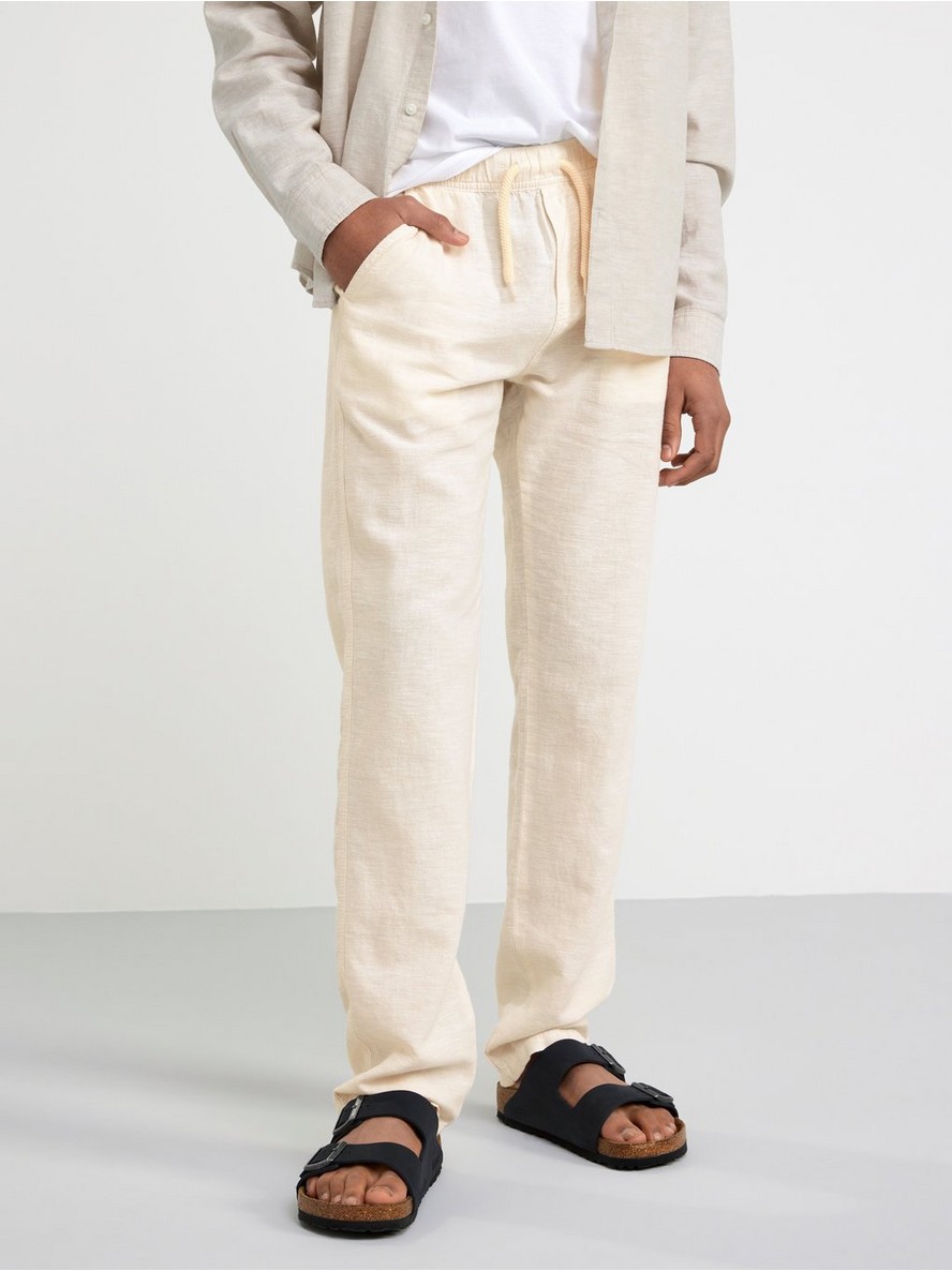 Pantalone – STAFFAN Straight regular waist trousers in linen blend