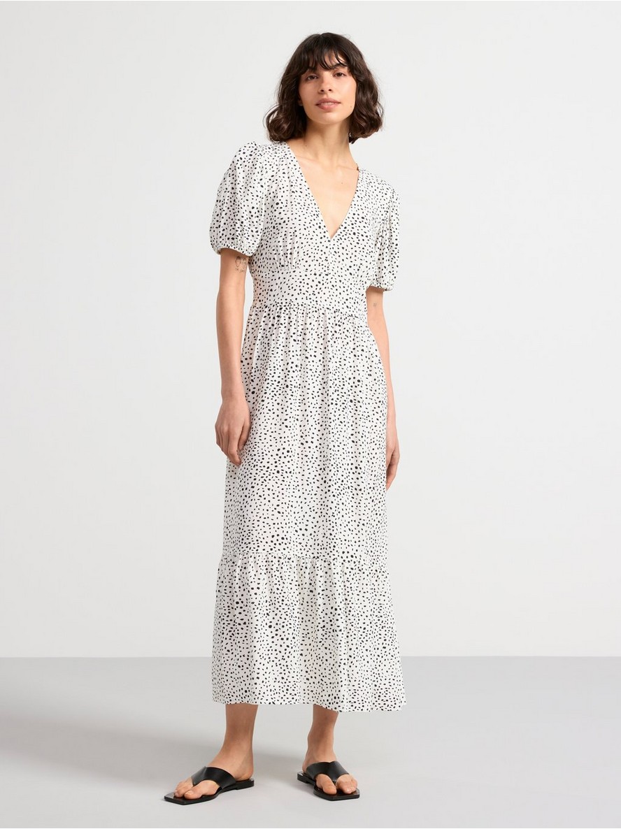 Haljina – Patterned puff sleeve dress