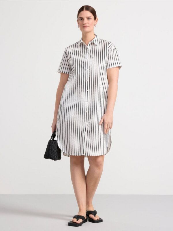 Short sleeve shirt dress with stripes - 8564206-80