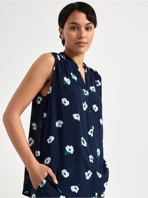 Sleeveless blouse with pattern - 8574108-2150