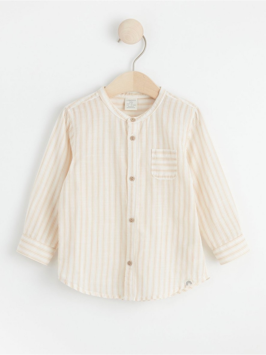Kosulja – Striped collarless shirt