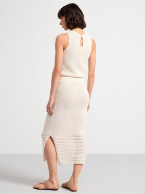 Knitted linen blend midi skirt - 8574522-7862