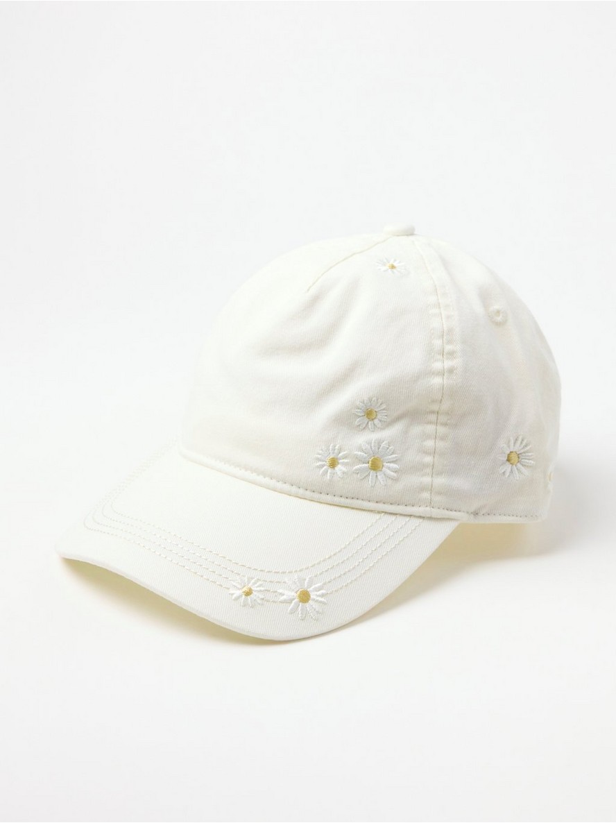 Kacket – Round peak cap with daisies