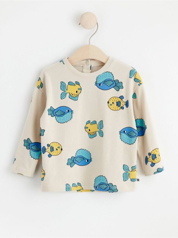 Long sleeve top with fish - 8580040-1230