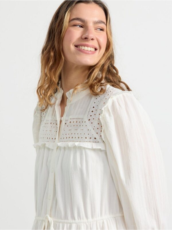 Dress with broderie anglaise and frill details - 8582657-300