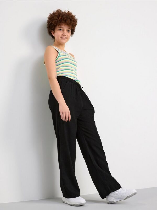 Linen blend trousers - 8585888-80