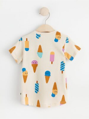 Short sleeve top with ice cream print - 8587868-1230