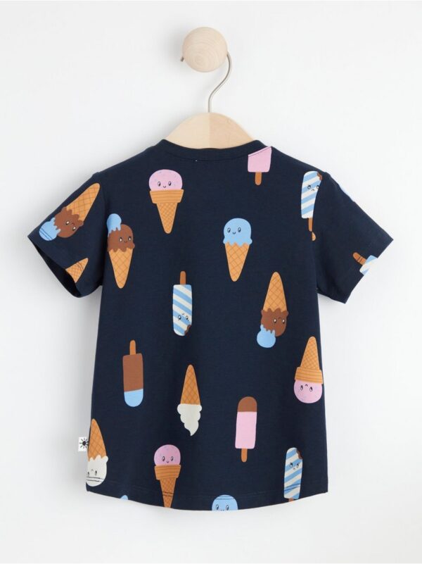 Short sleeve top with ice cream print - 8587868-2521
