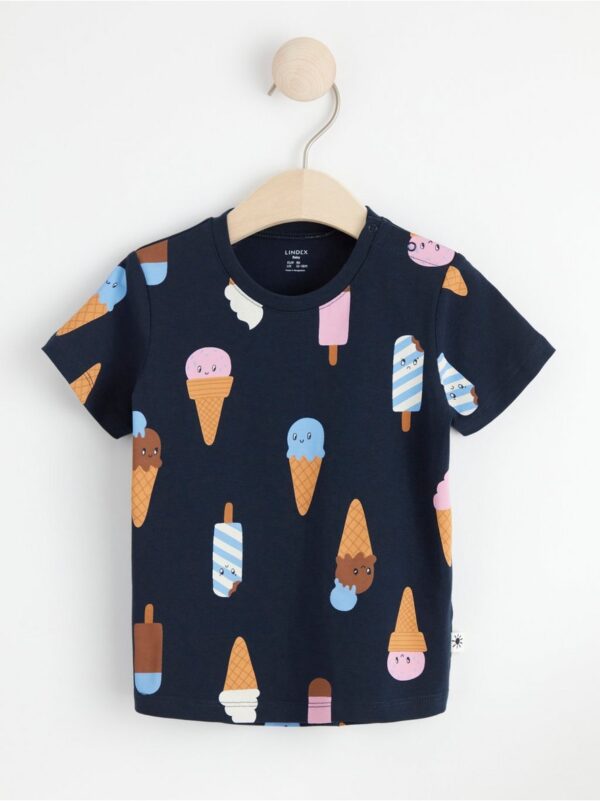 Short sleeve top with ice cream print - 8587868-2521