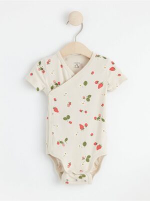 Short sleeve wrap bodysuit with strawberries - 8587870-1230