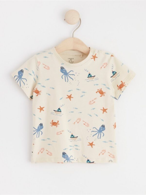 Short sleeve top with sea print - 8587879-1230