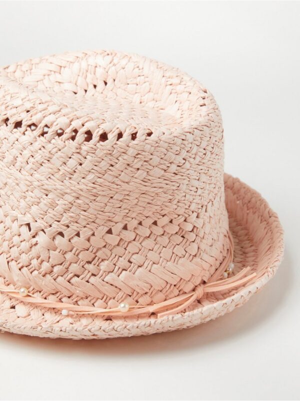 Straw hat with beads - 8592170-311