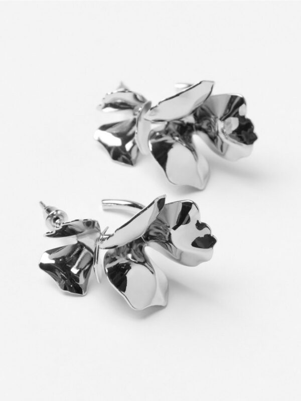 Hoop earrings with flowers - 8605278-10