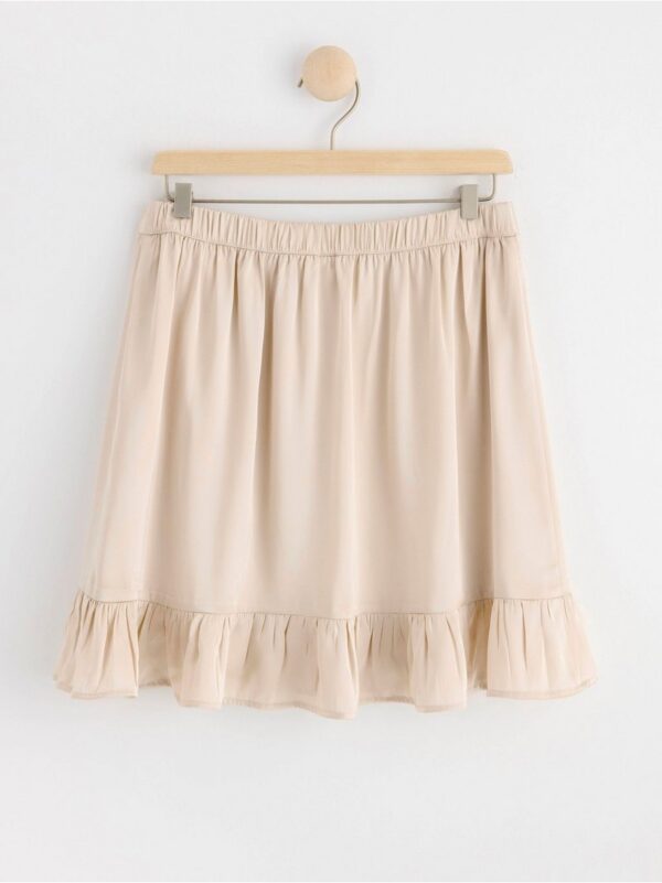 Satin skirt with flounce - 8636156-7704