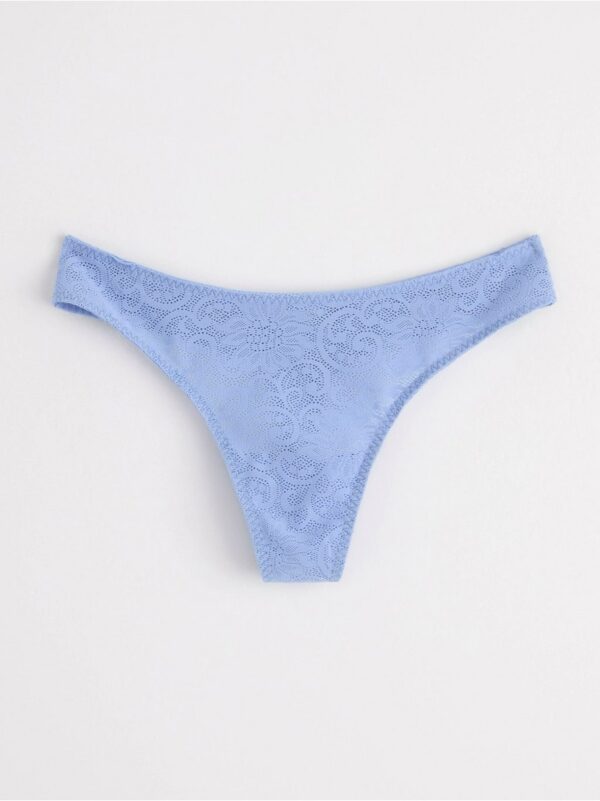 Regular waist thong with lace - 8174346-6722