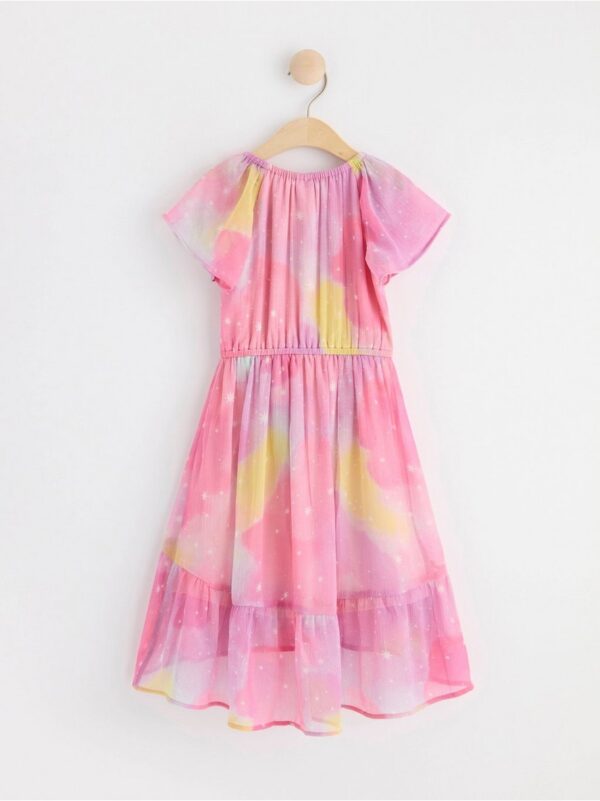 High-low short sleeve chiffon dress - 8519266-9861