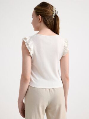 Cropped top with frill sleeves - 8527351-300