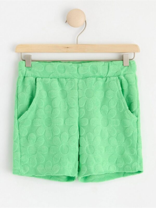 Terry shorts with flower pattern - 8533898-1209