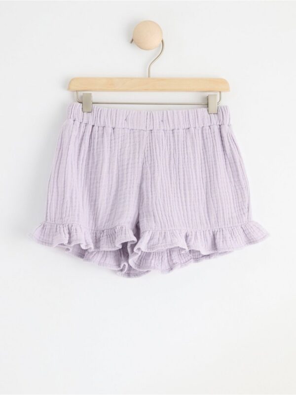 Crinkled shorts with frills - 8540281-9959