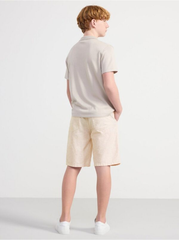 VILGOT Wide regular waist linen blend shorts - 8545756-9928