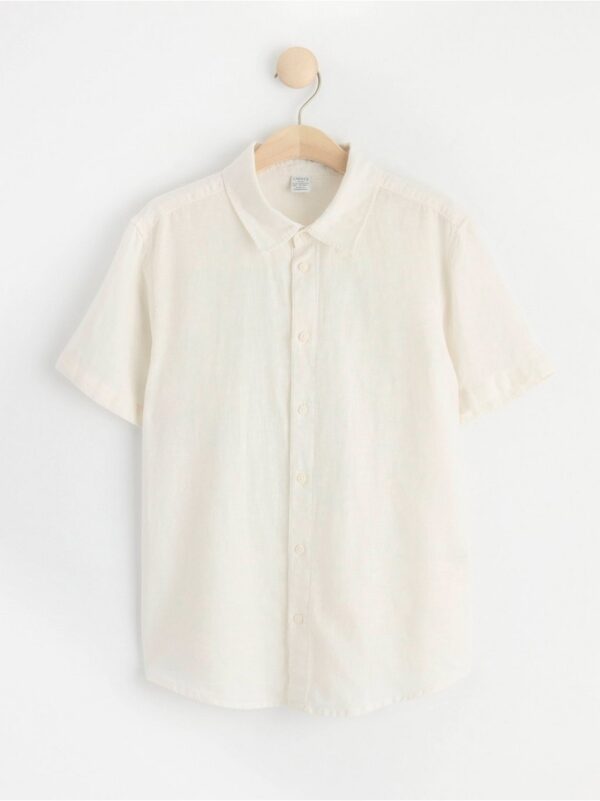Short sleeved linen blend shirt - 8552005-300
