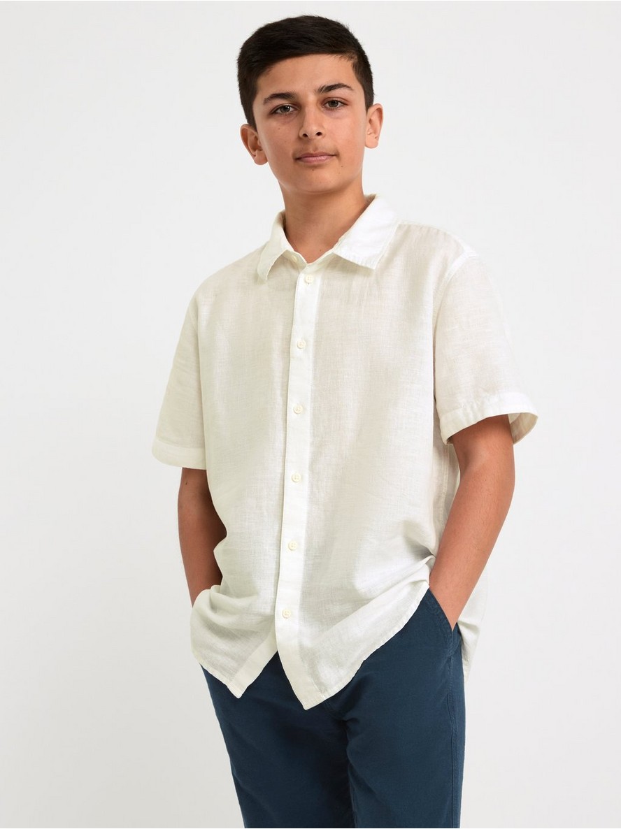 Kosulja – Short sleeved linen blend shirt
