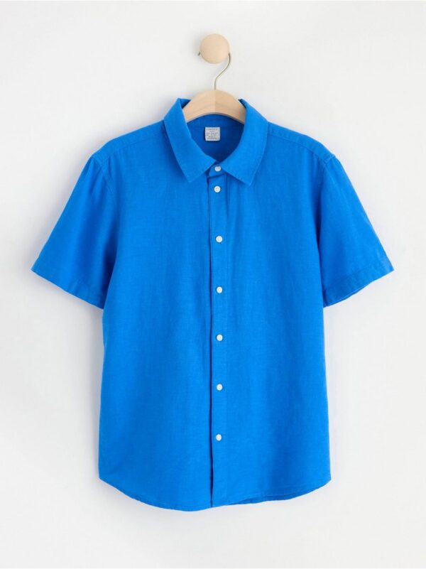 Short sleeved linen blend shirt - 8552005-9880