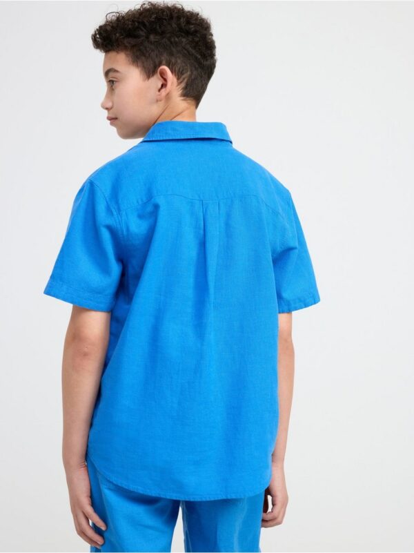 Short sleeved linen blend shirt - 8552005-9880