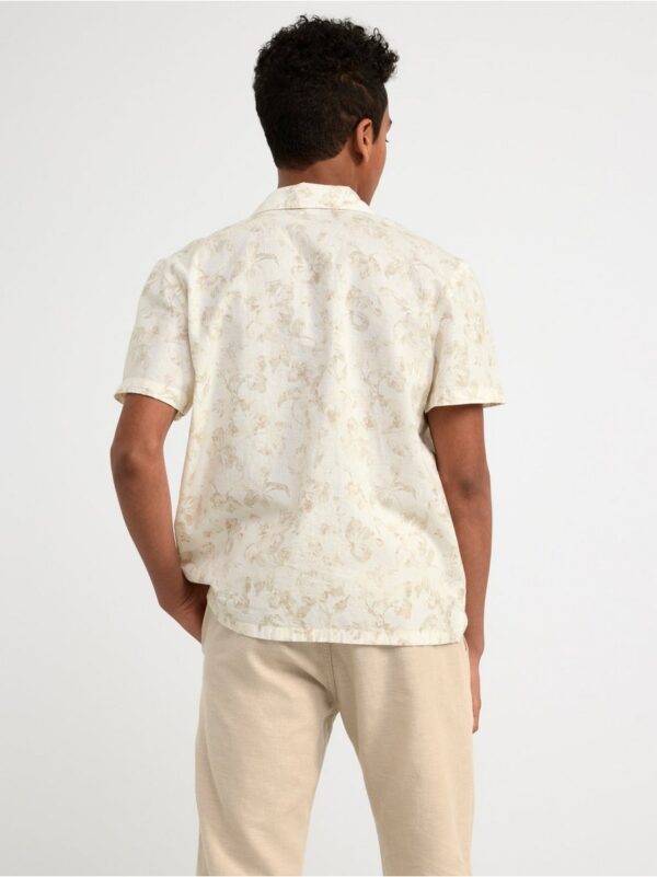 Short sleeve linen blend shirt - 8552226-325