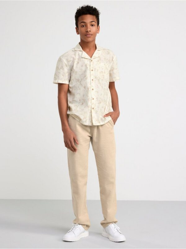 Short sleeve linen blend shirt - 8552226-325