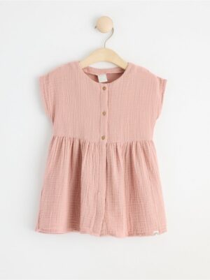 Crinkled cotton dress with buttons - 8552804-6950