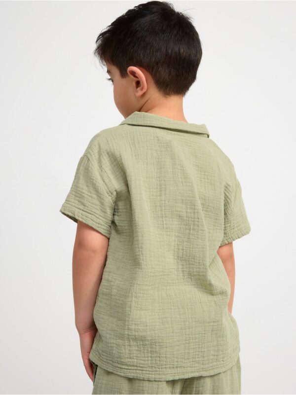 Short sleeve crinkled cotton shirt - 8553715-5249