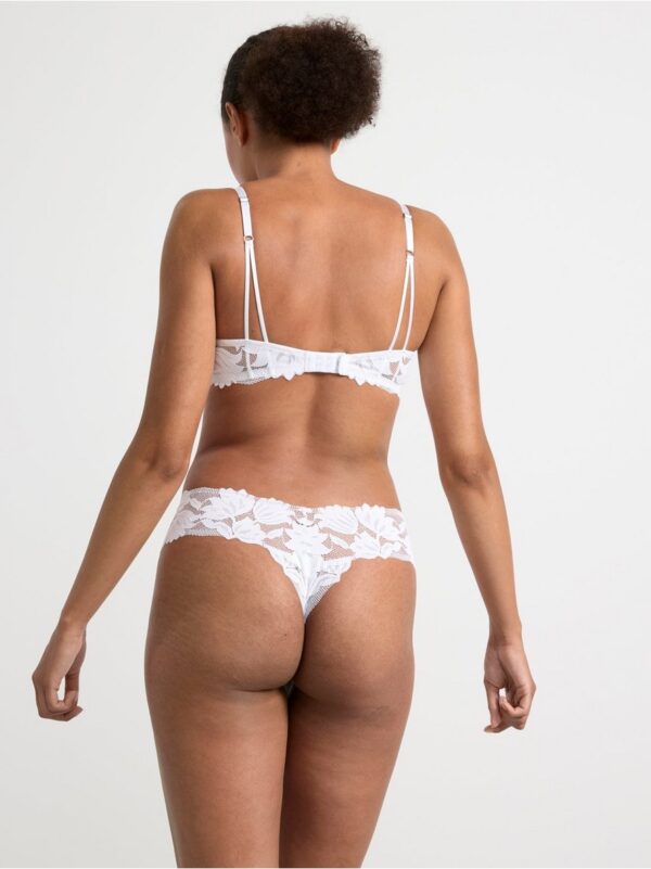 Thong low waist with mesh and lace - 8554123-70