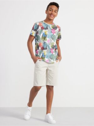 Regular t-shirt with tropical print - 8562852-325