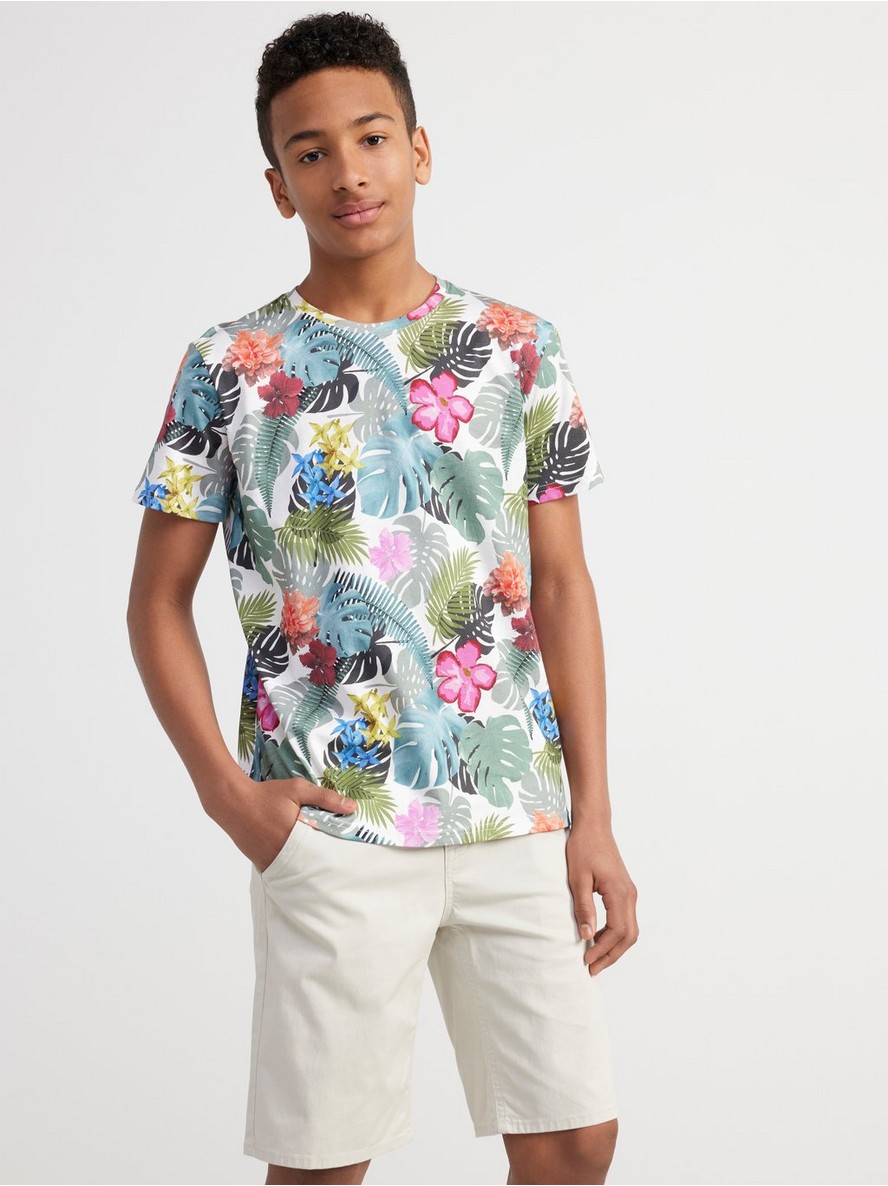 Majica – Regular t-shirt with tropical print