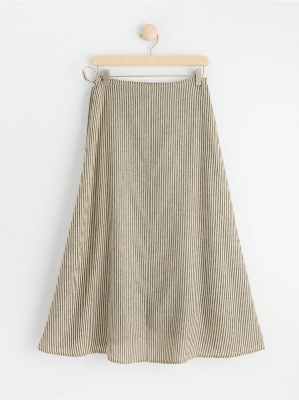 Linen blend wrap skirt - 8563630-4939