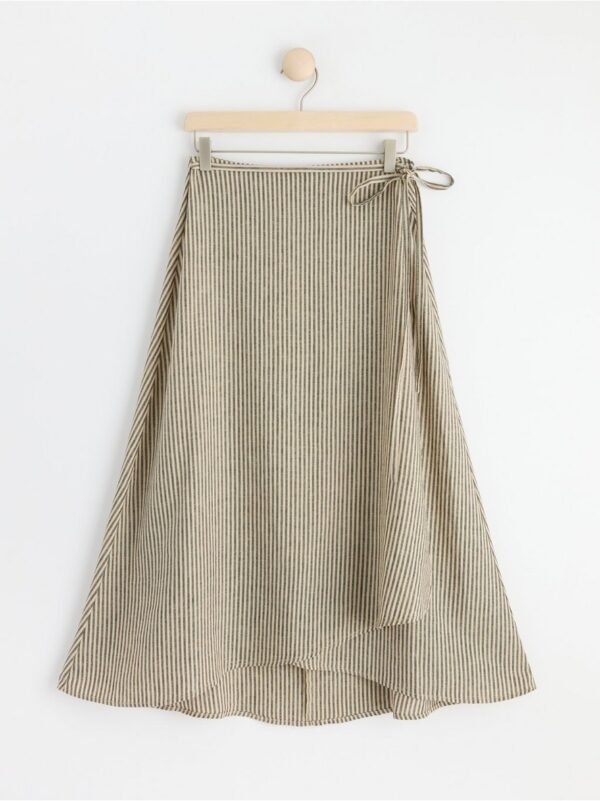 Linen blend wrap skirt - 8563630-4939