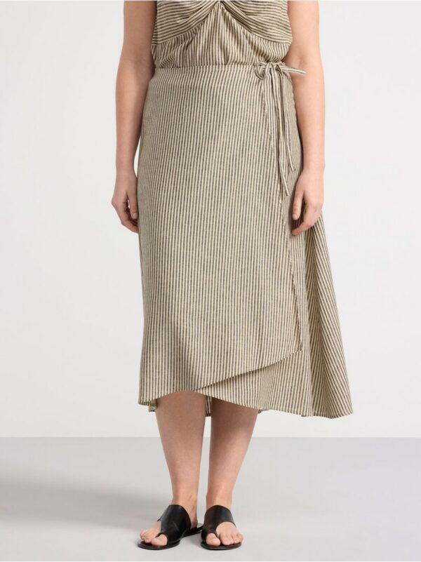 Linen blend wrap skirt - 8563630-4939