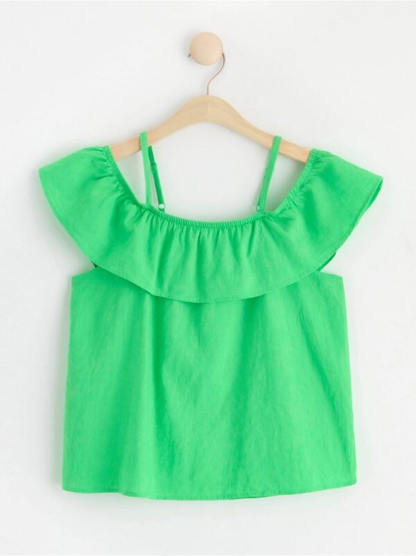 Linen blend blouse - 8563805-6798