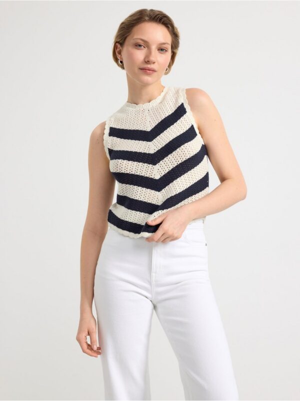 Knitted top with stripes - 8574192-300