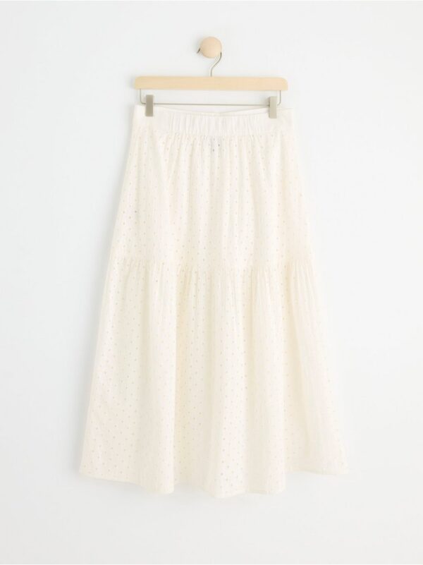 Buttoned embroidered midi skirt - 8574717-300