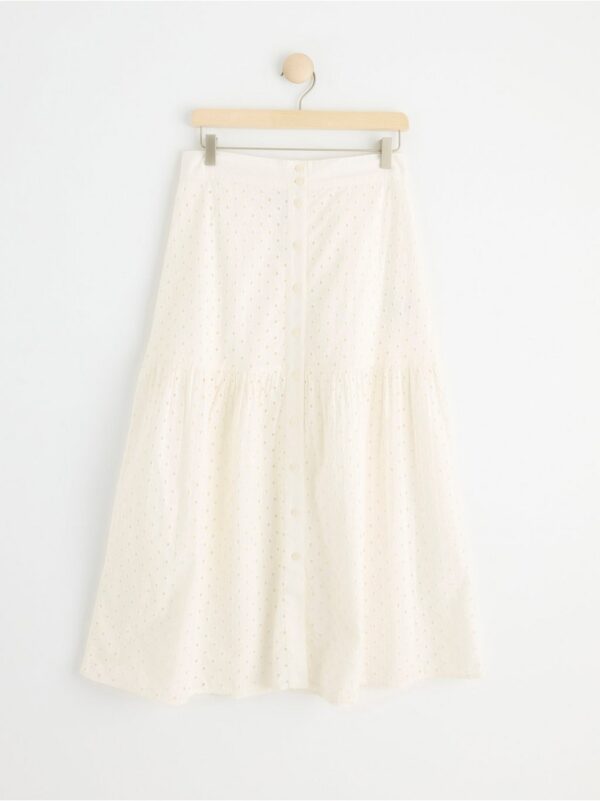 Buttoned embroidered midi skirt - 8574717-300