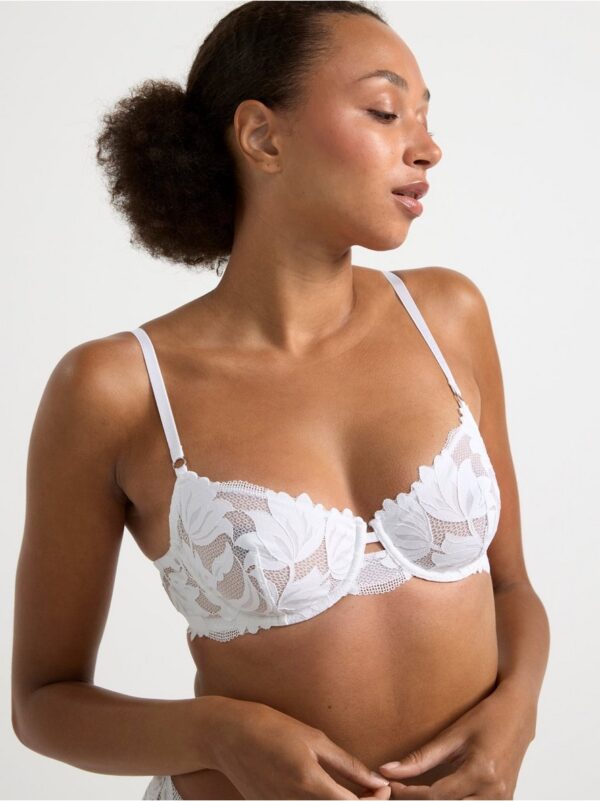 Unpadded bra with mesh and lace - 8576058-70